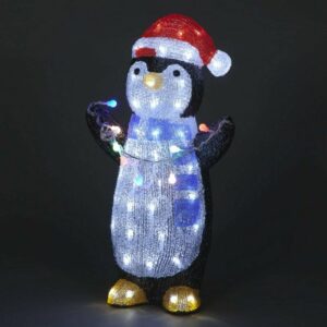 51cm Acrylic Penguin Holding Lights